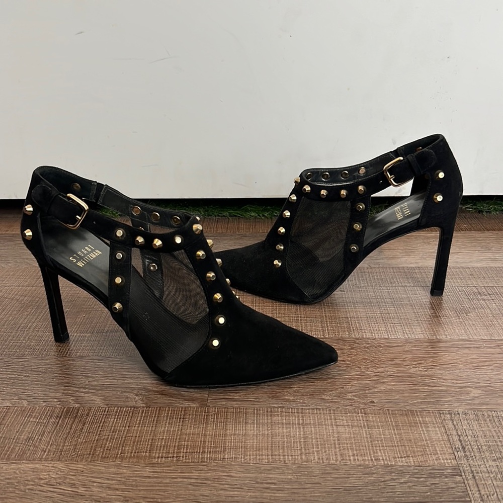Stuart Weitzman Saunter Black Pointed Heels